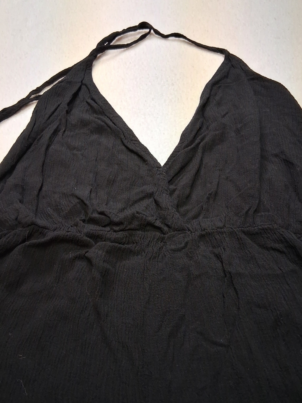 Lulu's Black Halter Romper with Tassel Trim - Picture 3 of 7